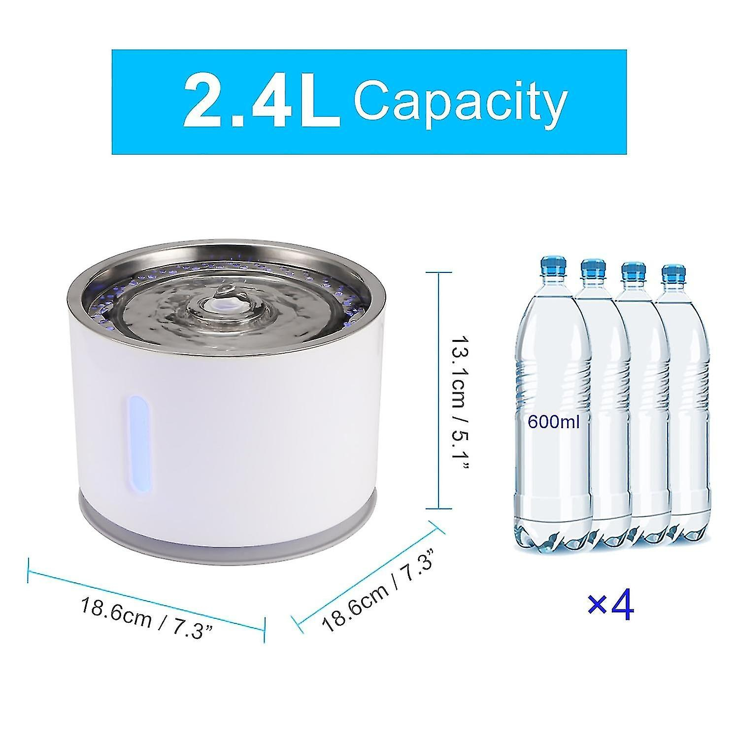 Foto 5 | Fuente De Agua Automática Para Gatos Huoguo 2.4l Con Led Verde - Venta Internacional.