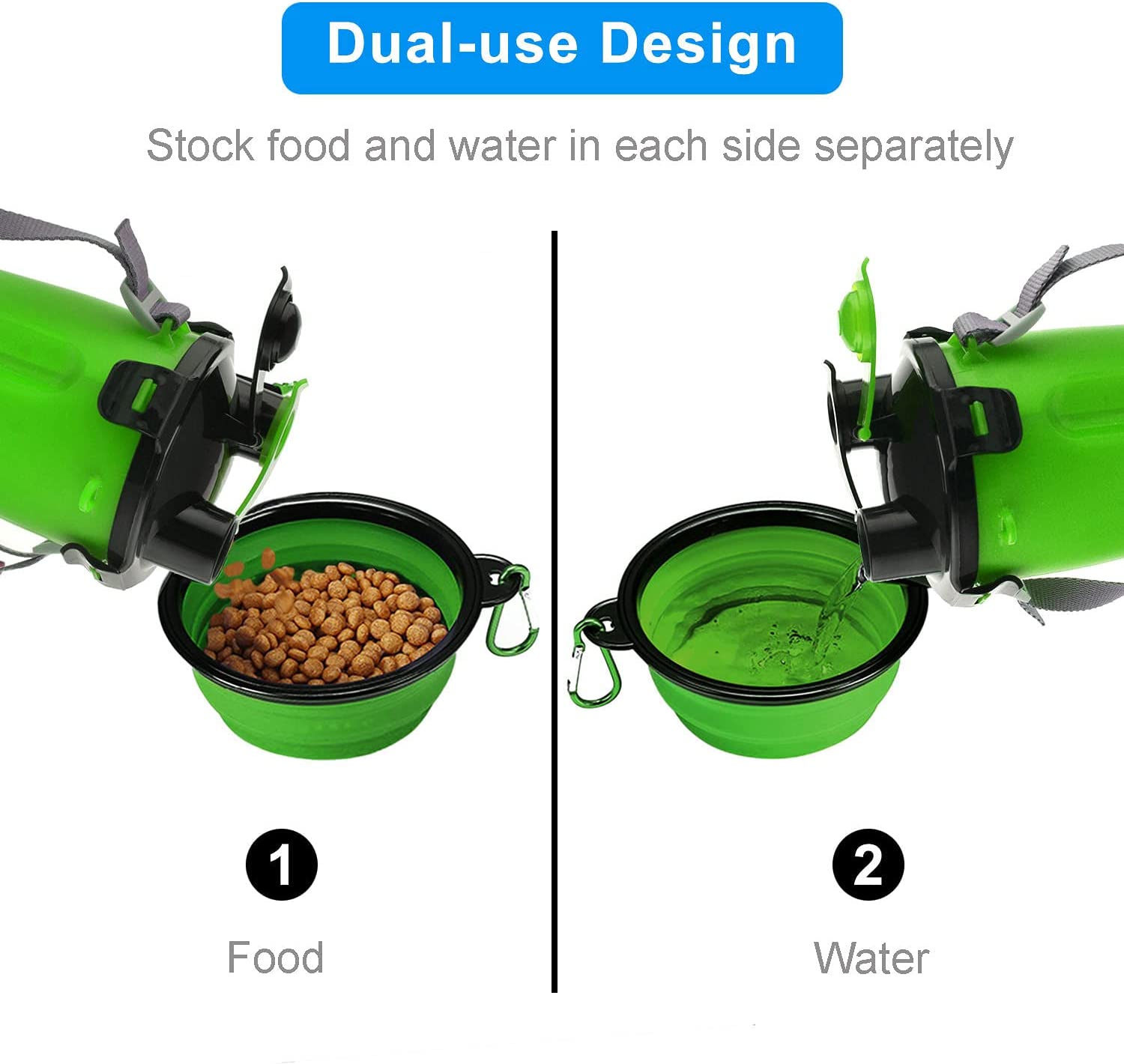 Botellas De Agua Plegables Para Viajes Para Perros Huoguo 2 En 1 - Venta Internacional.