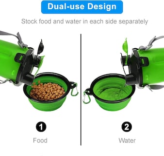 Foto 1 | Botellas De Agua Plegables Para Viajes Para Perros Huoguo 2 En 1 - Venta Internacional.