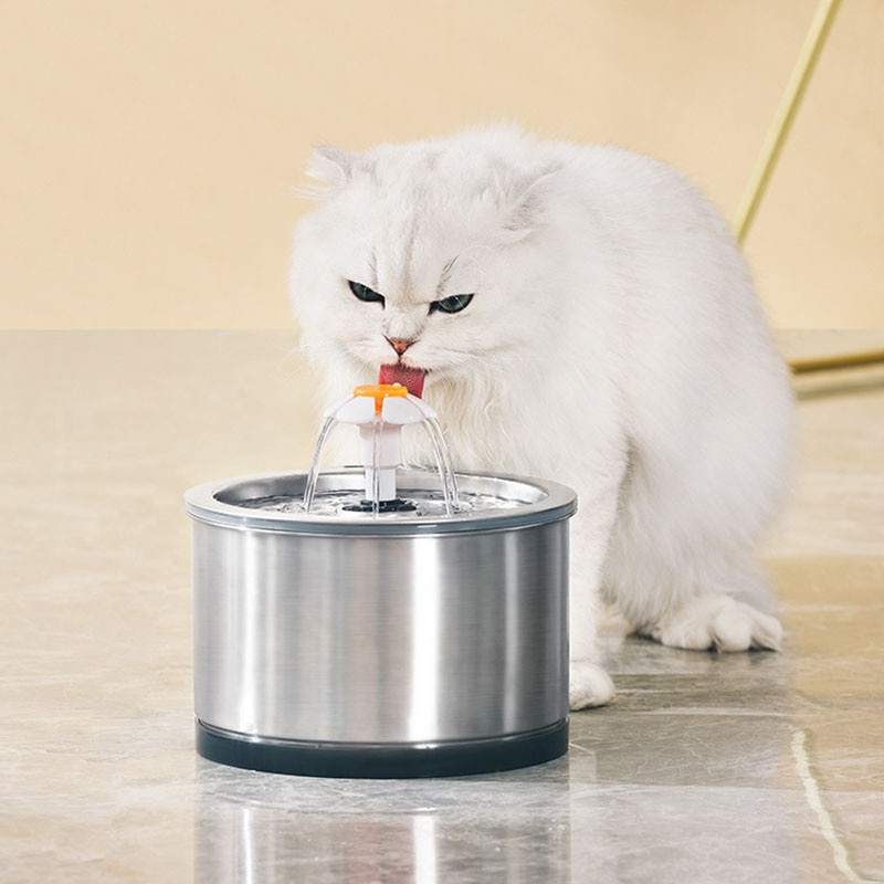 Foto 1 | Fuente De Agua Para Gatos Sanlin Beans De Acero Inoxidable, 2,5 L, Usb - Venta Internacional.