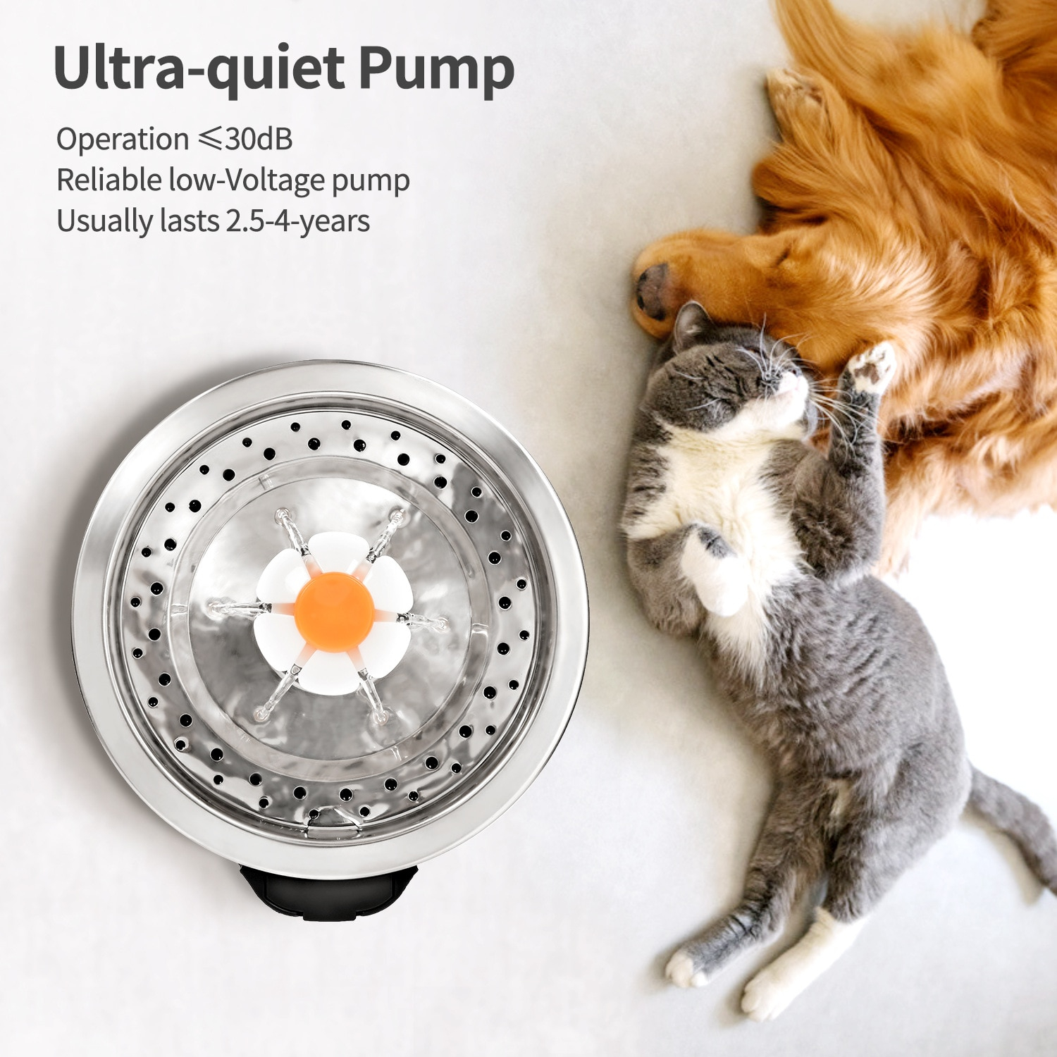 Foto 3 pulgar | Fuente De Agua Para Gatos Sanlin Beans De Acero Inoxidable, 2,5 L, Usb - Venta Internacional.