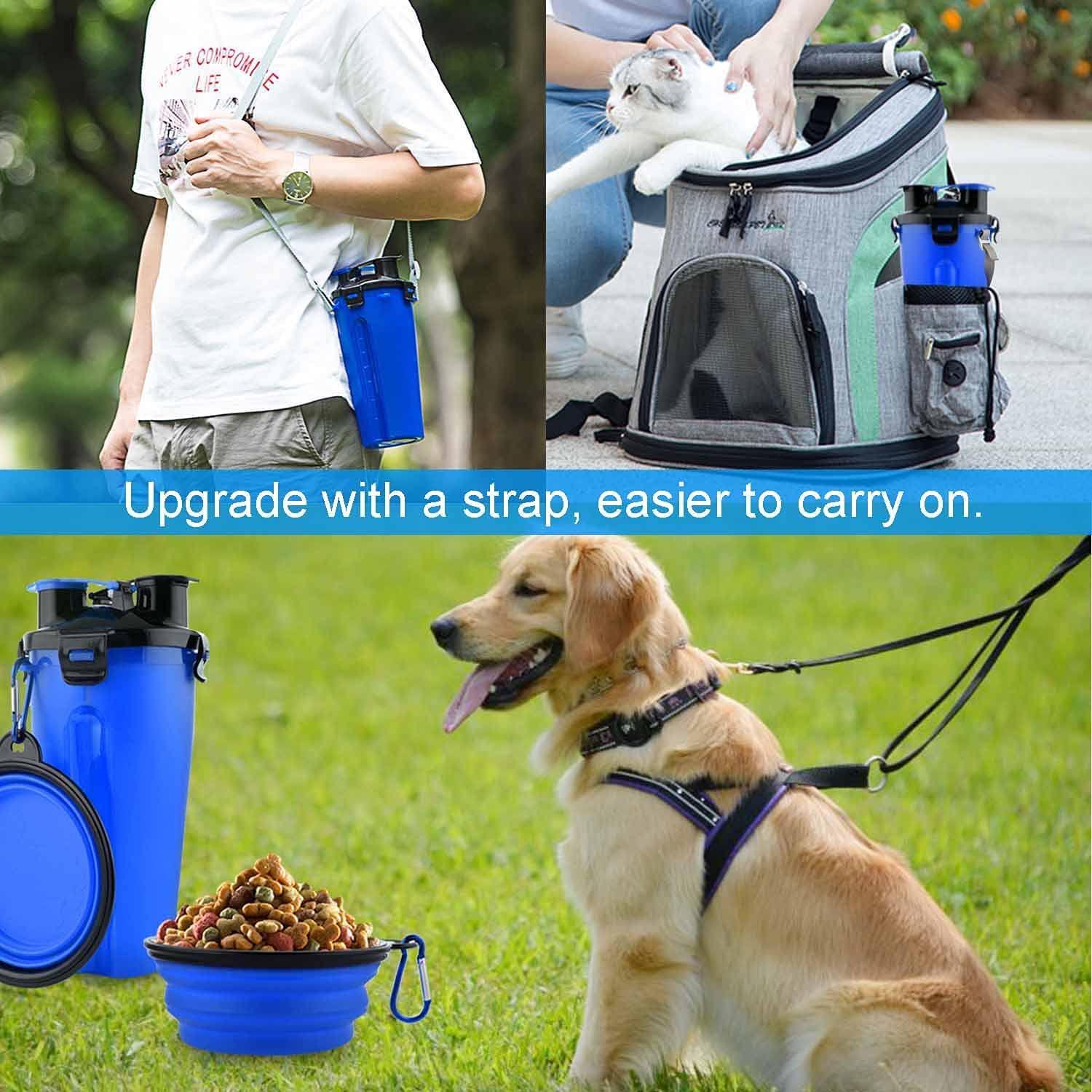Botellas De Agua De Viaje Para Perros, Cuencos Plegables 2 En 1 | Huoguo - Venta Internacional.