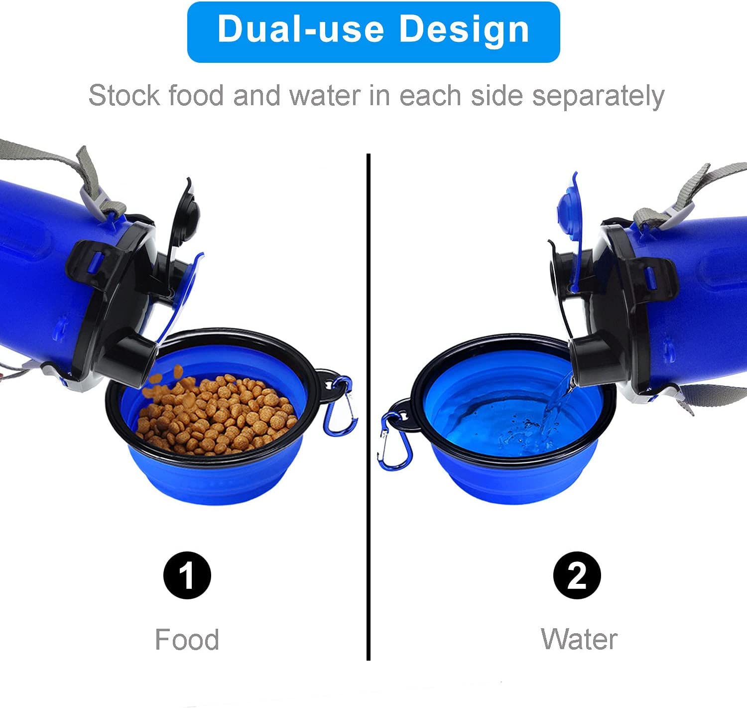 Foto 3 pulgar | Botellas De Agua De Viaje Para Perros, Cuencos Plegables 2 En 1 | Huoguo - Venta Internacional.