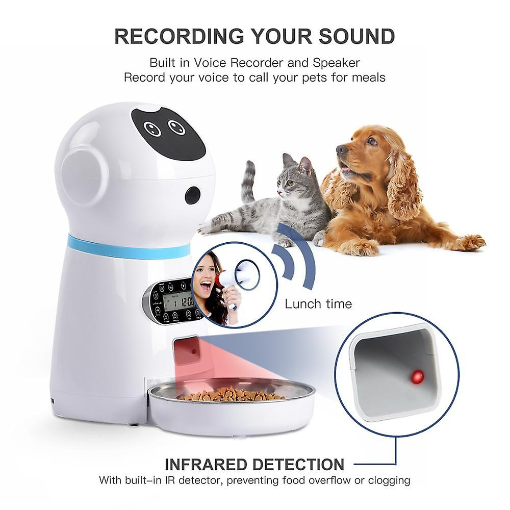 Foto 4 pulgar | Comedero Automático Para Mascotas Sanlin Beans De Acero Inoxidable Con Borde Lcd - Venta Internacional.