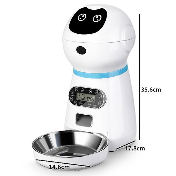 Foto 5 pulgar | Comedero Automático Para Mascotas Sanlin Beans De Acero Inoxidable Con Borde Lcd - Venta Internacional.