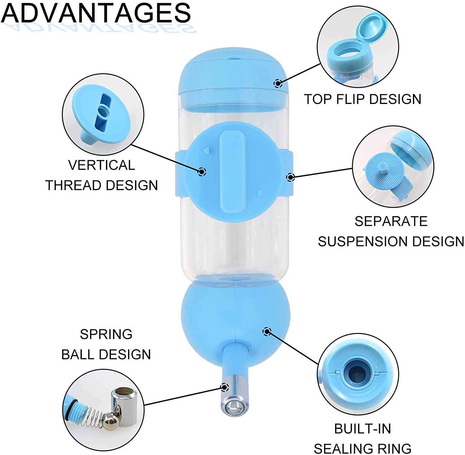 Foto 3 pulgar | Botella Dispensadora De Agua Para Perros Wishlotus Antigoteo Dog Kennel - Venta Internacional.