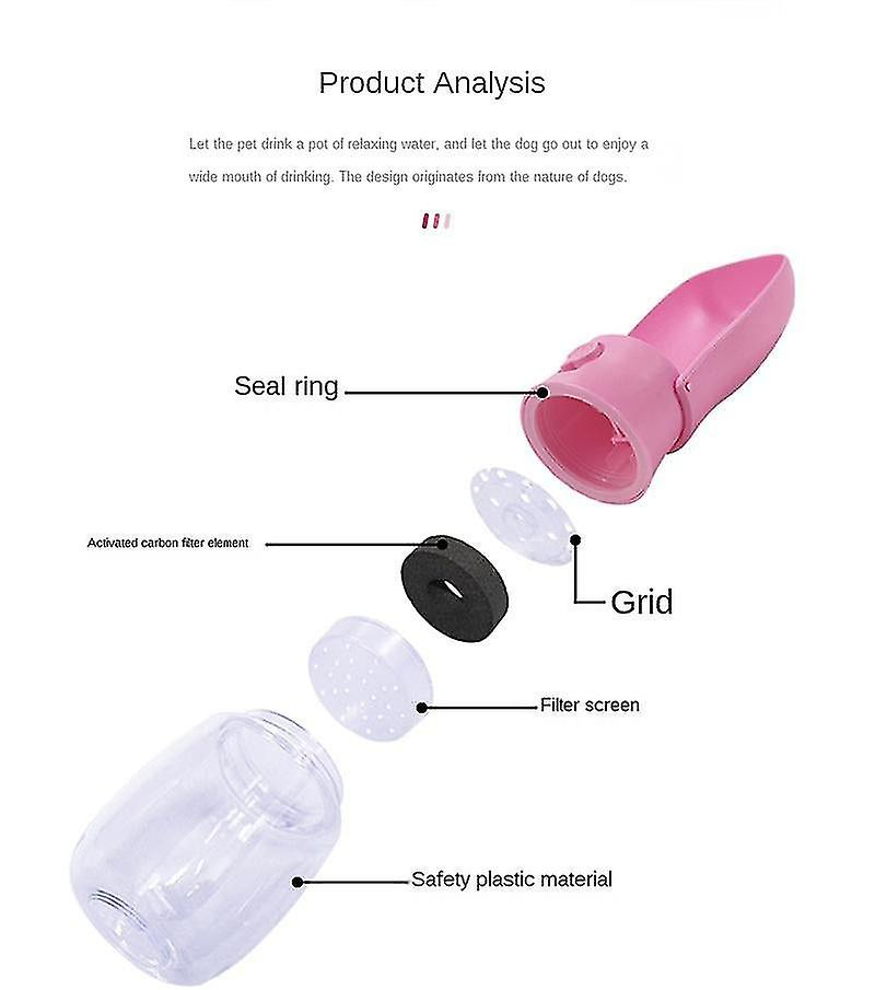Foto 4 pulgar | Botella De Agua Portátil Para Mascotas Y Perros Para Caminar, Viajes, 280 Ml - Venta Internacional.