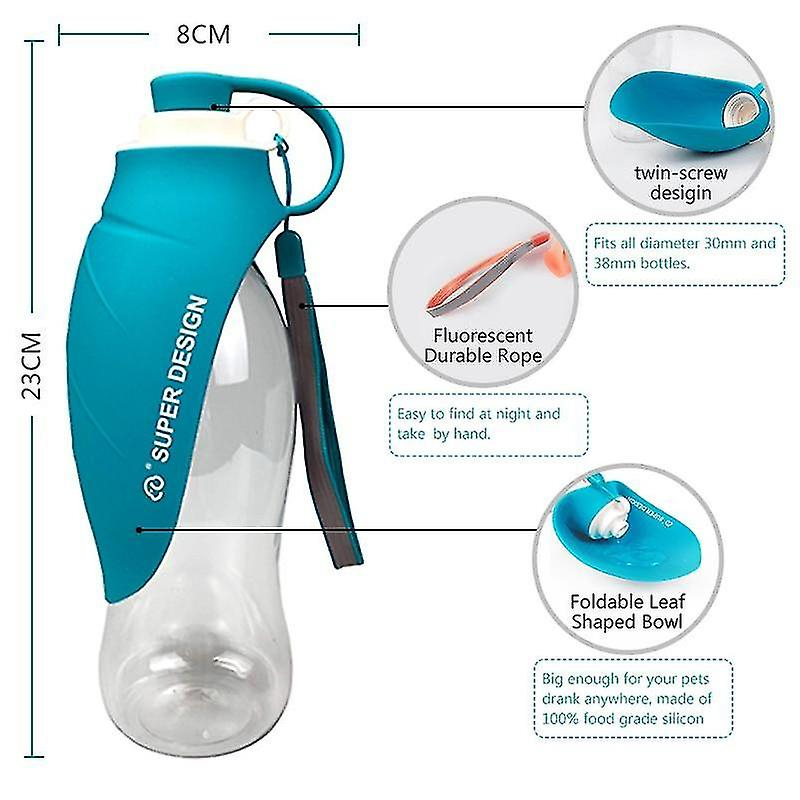 Foto 2 | Botella De Agua Para Perros Con Gran Capacidad Y Portátil De Silicona B - Venta Internacional.
