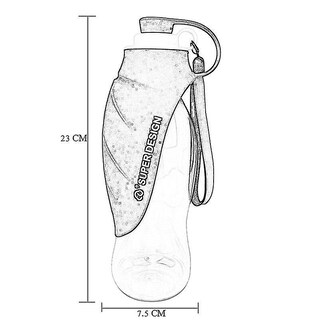 Foto 4 | Botella De Agua Para Mascotas Huoguo Portátil De 580 Ml Con Cuenco De Silicona - Venta Internacional.