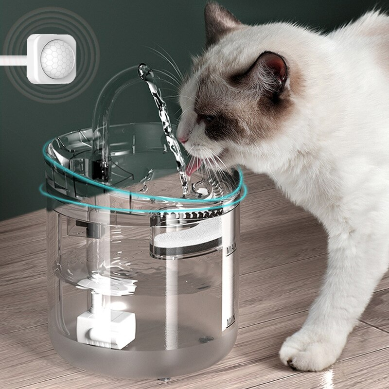 Foto 4 pulgar | Dispensador De Agua Para Mascotas Sanlin Beans Transparente 1.8l Para Gatos - Venta Internacional.