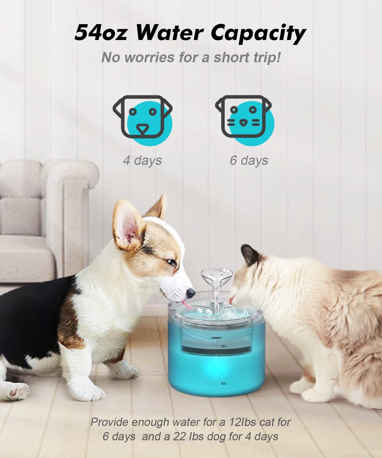 Foto 4 pulgar | Fuente De Agua Cat Npet Wf100 1.6l Con Triple Filtración - Venta Internacional.