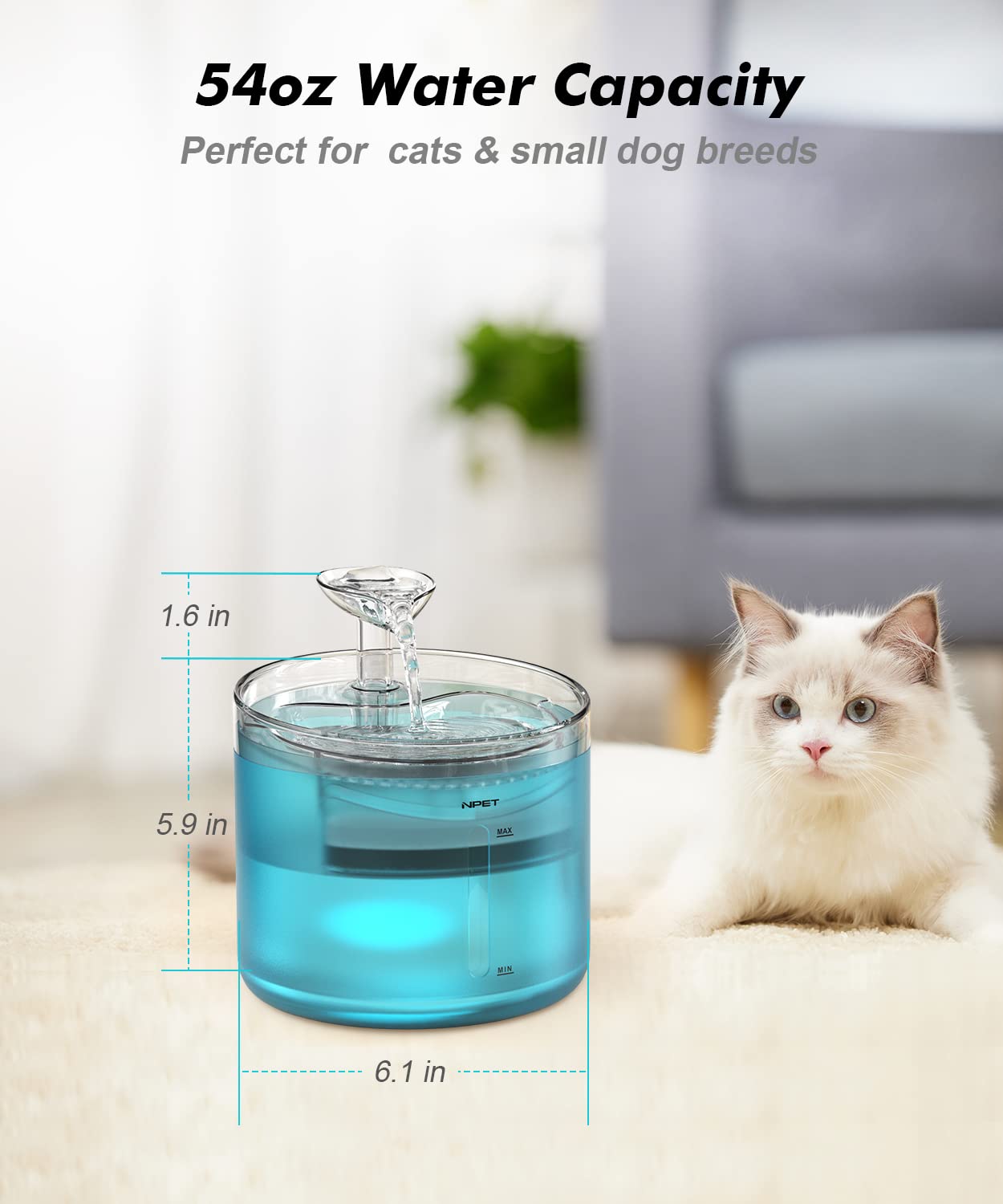 Foto 8 pulgar | Fuente De Agua Cat Npet Wf100 1.6l Con Triple Filtración - Venta Internacional.