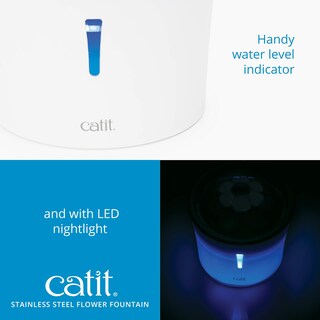 Foto 2 | Fuente De Agua Cat Catit En Forma De Flor De Acero Inoxidable, 3 Litros - Venta Internacional.