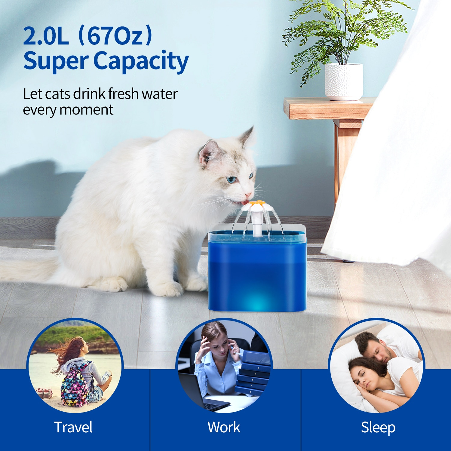 Foto 5 pulgar | Dispensador Automático De Agua Para Perros Con Fuente De Agua Para Gatos - Venta Internacional.