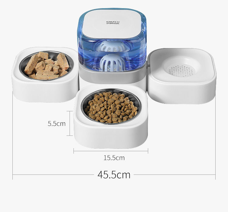 Dispensador De Agua Para Mascotas Sanlin Beans 1.8 L Con 2 Tazones De Acero Inoxidable - Venta Internacional.