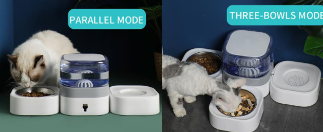Foto 2 | Dispensador De Agua Para Mascotas Sanlin Beans 1.8 L Con 2 Tazones De Acero Inoxidable - Venta Internacional.