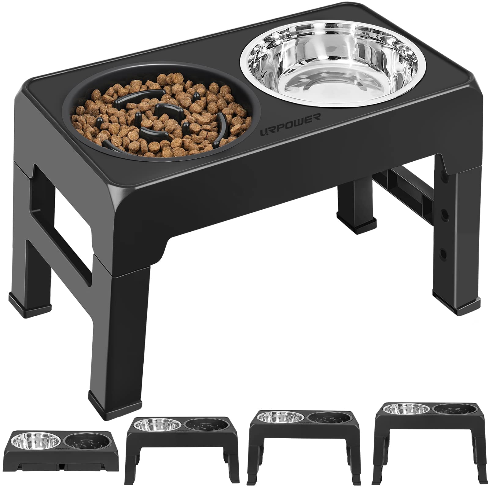 Foto 2 pulgar | Cuencos Ajustables Para Perros Con Alimentación Lenta Y Elevado Urpower - Venta Internacional.