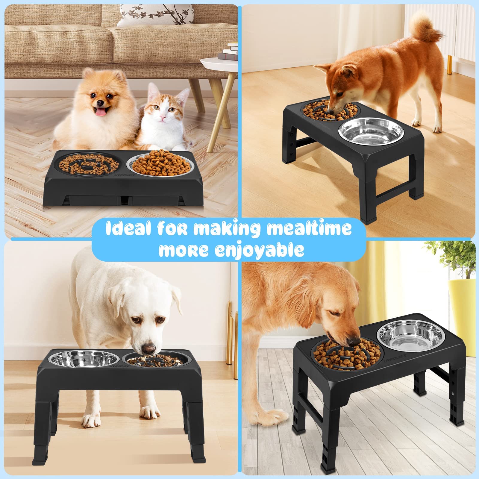 Foto 8 pulgar | Cuencos Ajustables Para Perros Con Alimentación Lenta Y Elevado Urpower - Venta Internacional.