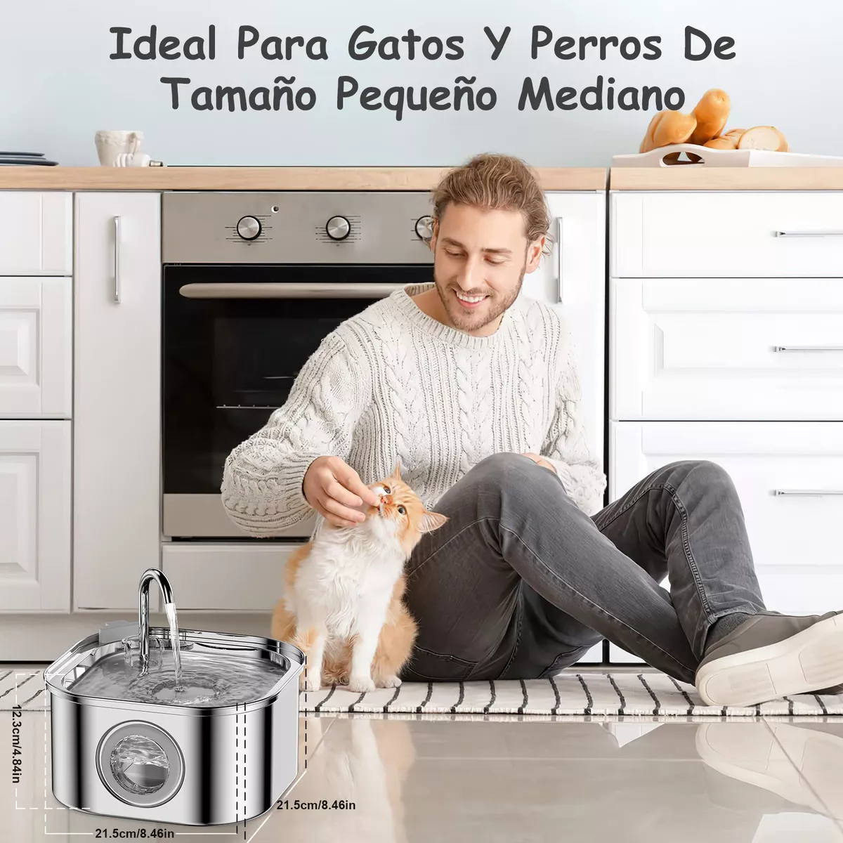 Foto 2 | Bebedero Automático Gato Y Perro Eo Safe Imports Esi-18166 Plata