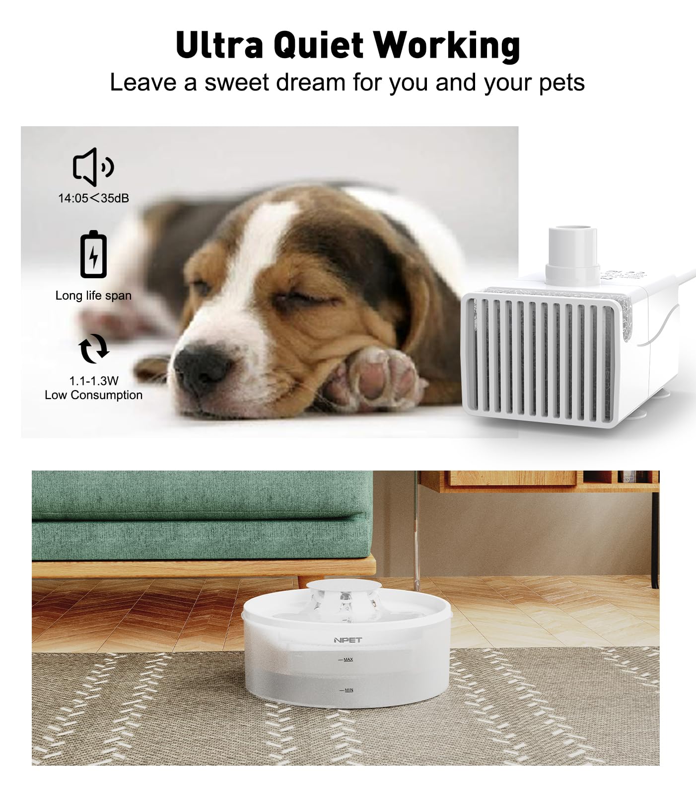 Foto 7 pulgar | Fuente De Agua Para Perros Npet Df10 5l Con Kit De Limpieza Y Filtro - Venta Internacional.