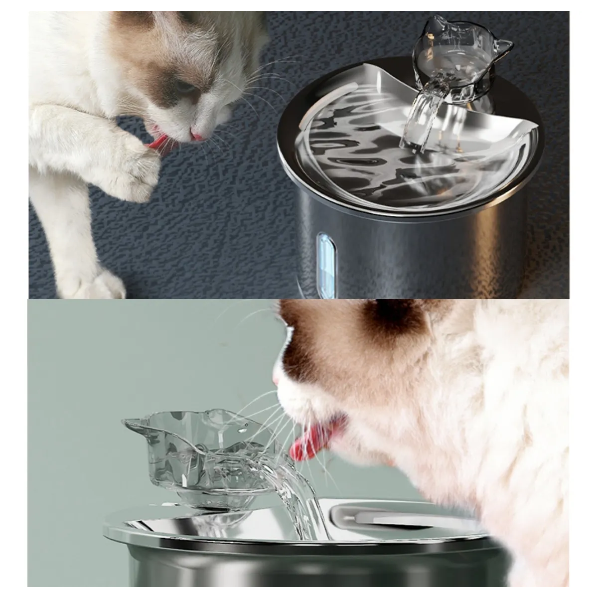 Foto 2 | 2.2l Bebedero Lab.gfuente Para Gatos Perros Acero Inoxidable