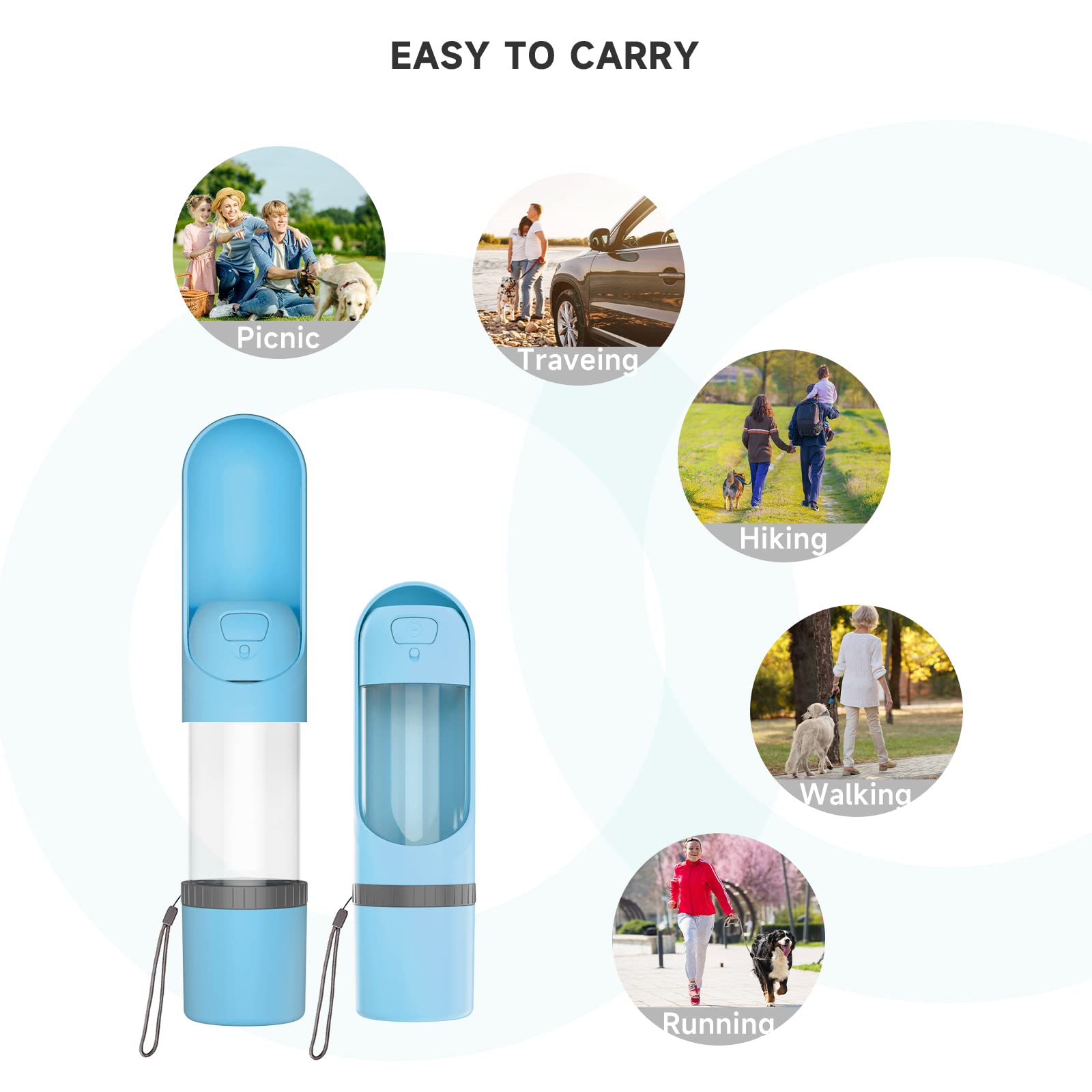 Foto 4 pulgar | Botella De Agua Els Pet Dog A Prueba De Fugas Portátil De 300 Ml Con Comida - Venta Internacional.