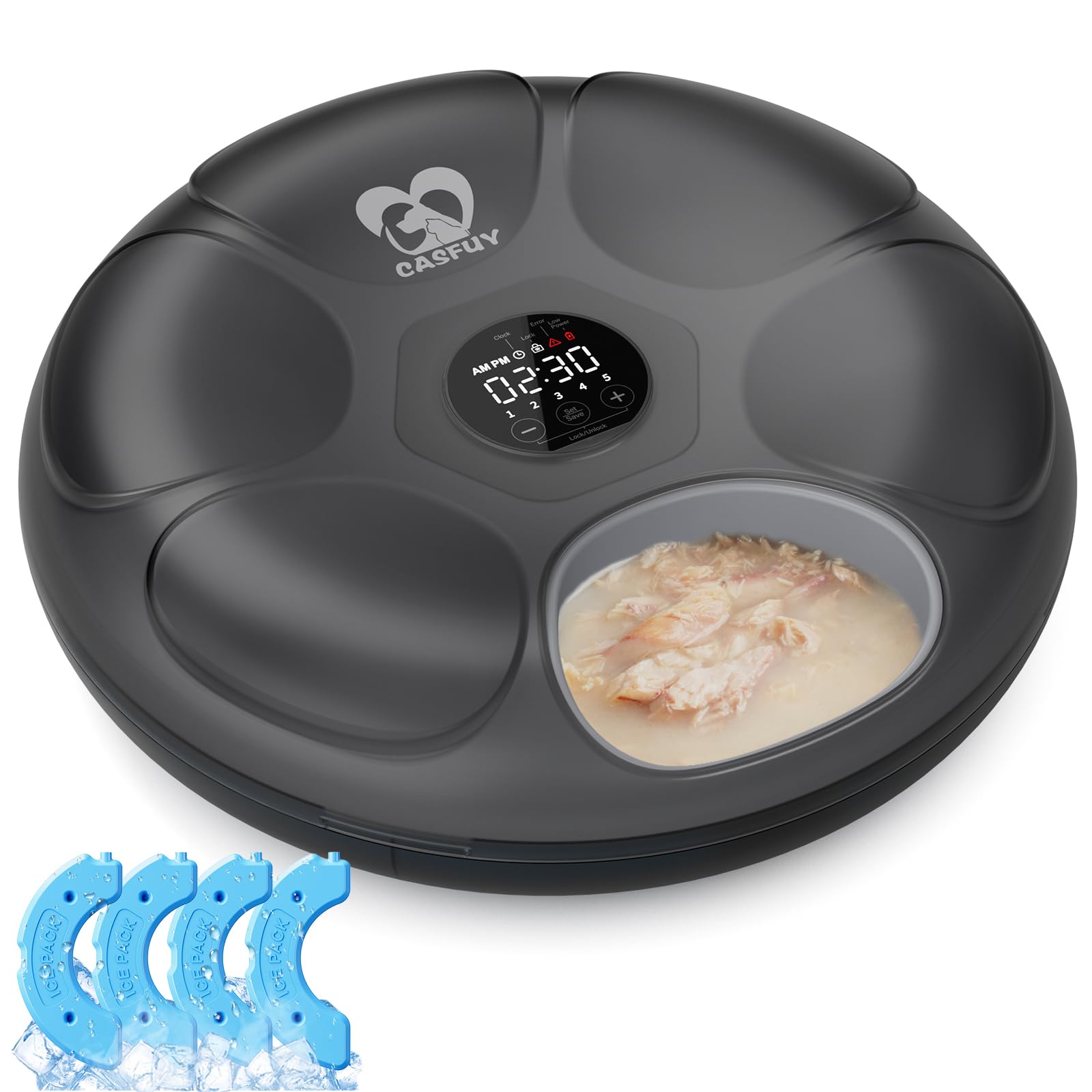 Foto 2 pulgar | Comedero Automático Para Gatos Casfuy Inalámbrico Para Comida Húmeda Con Bolsas De Hielo - Venta Internacional.