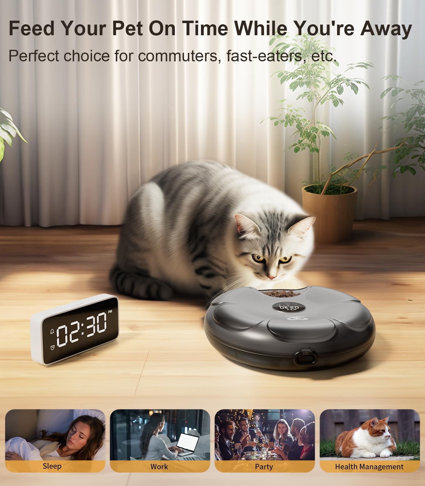 Foto 3 pulgar | Comedero Automático Para Gatos Casfuy Inalámbrico Para Comida Húmeda Con Bolsas De Hielo - Venta Internacional.