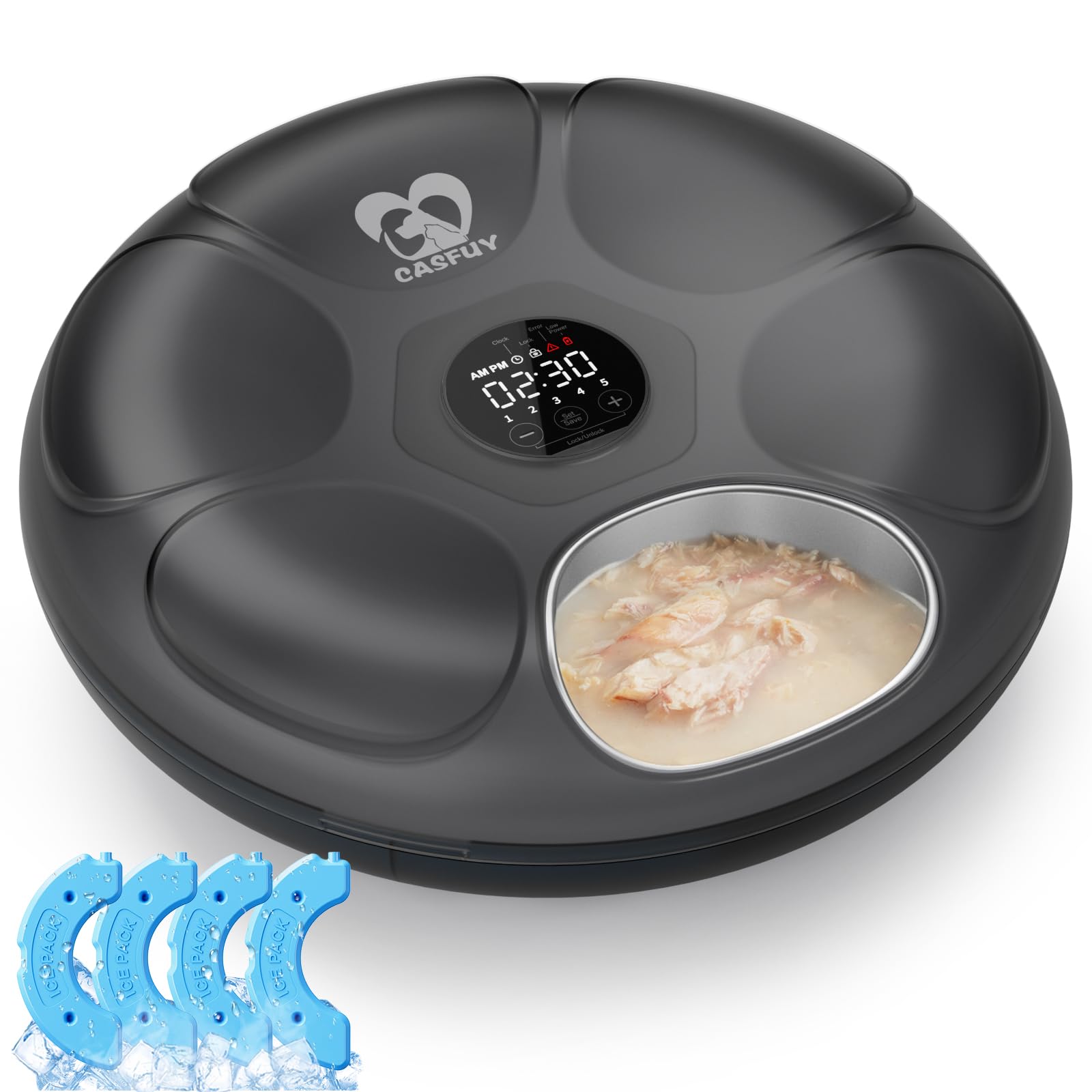 Foto 2 pulgar | Comedero Automático Para Gatos Casfuy Inalámbrico Con Bandeja De Acero Inoxidable - Venta Internacional.