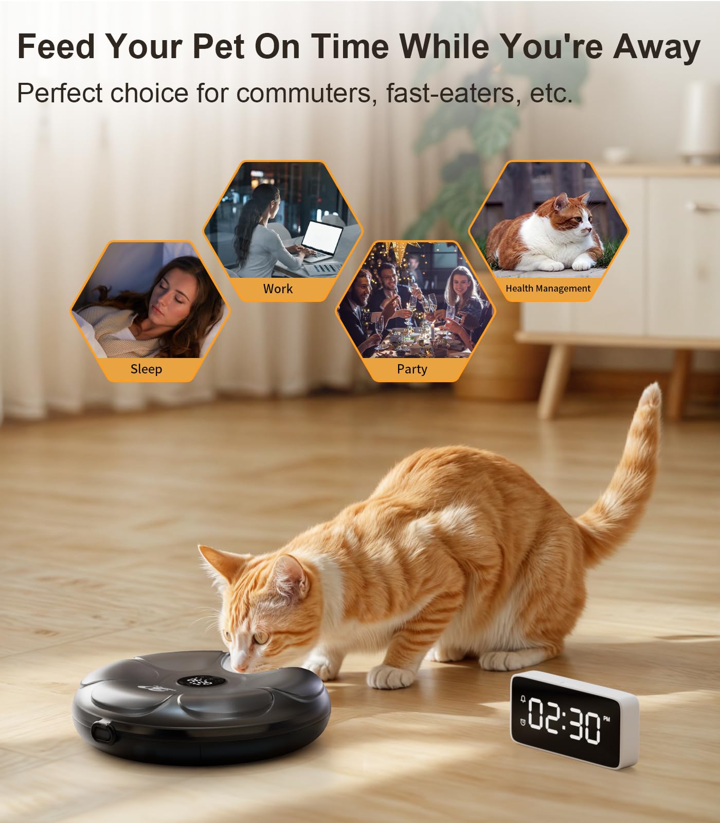 Foto 3 pulgar | Comedero Automático Para Gatos Casfuy Inalámbrico Con Bandeja De Acero Inoxidable - Venta Internacional.