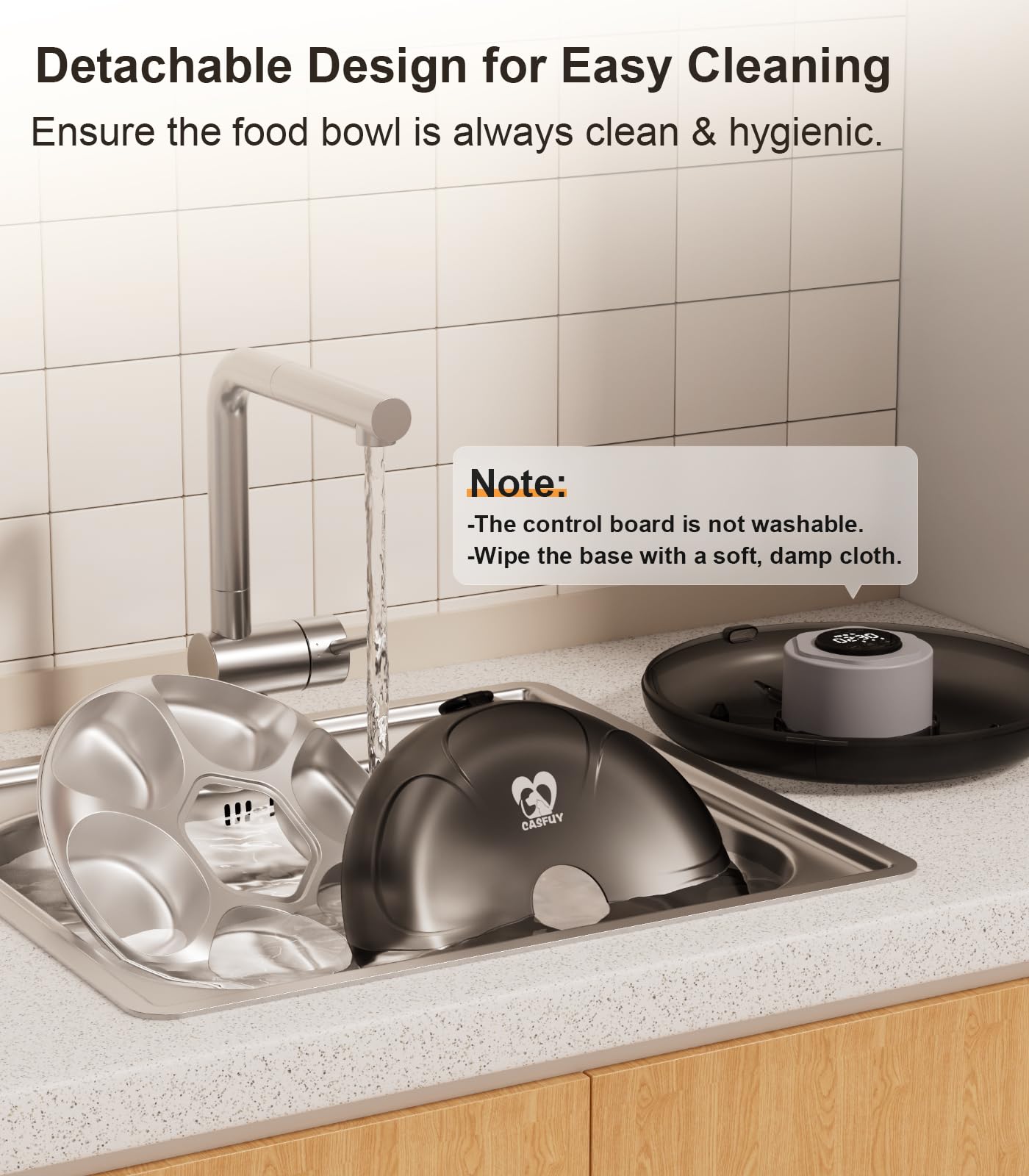Foto 6 | Comedero Automático Para Gatos Casfuy Inalámbrico Con Bandeja De Acero Inoxidable - Venta Internacional.