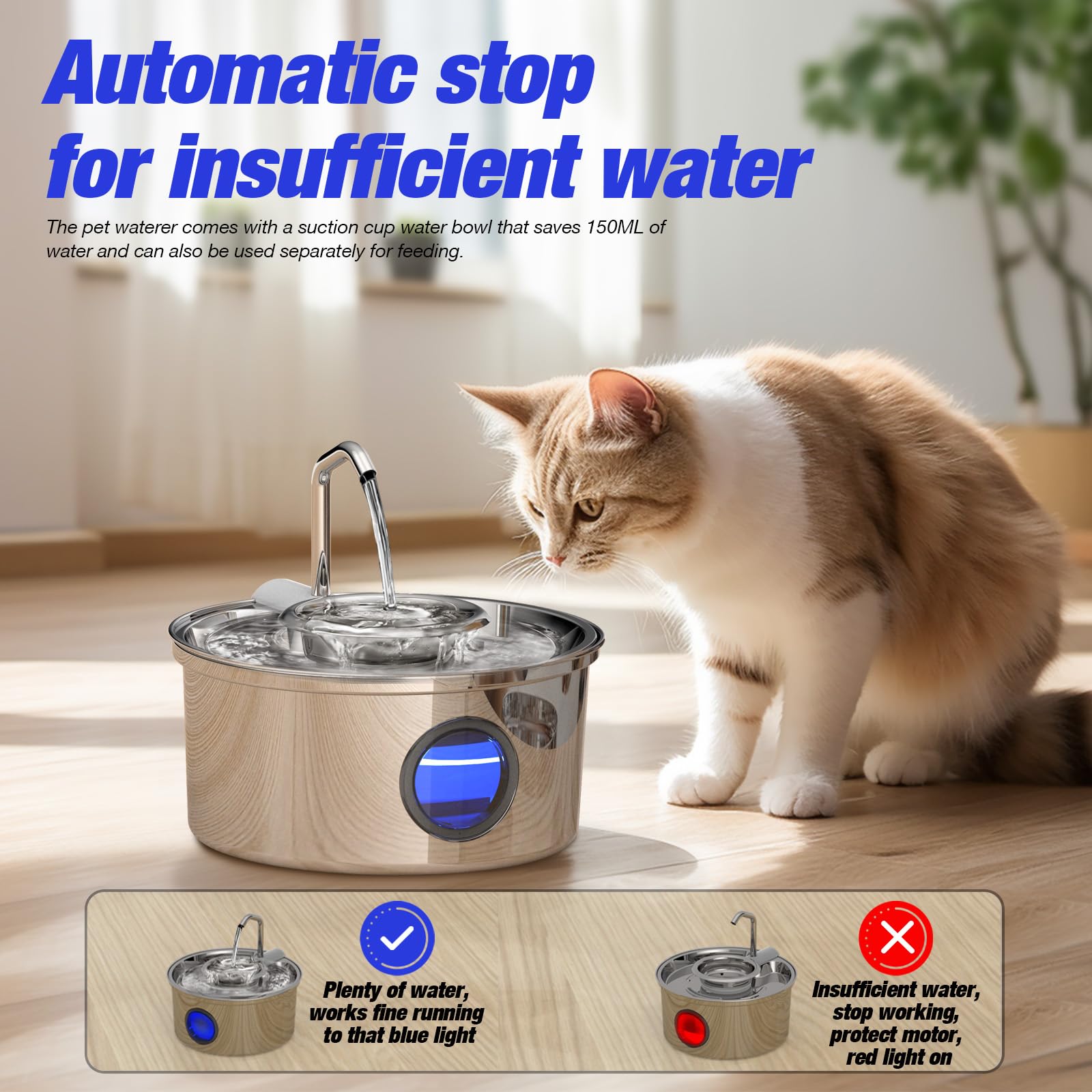 Foto 3 pulgar | Fuente De Agua Para Gatos Kittyspout De Acero Inoxidable 3,2 L - Venta Internacional.
