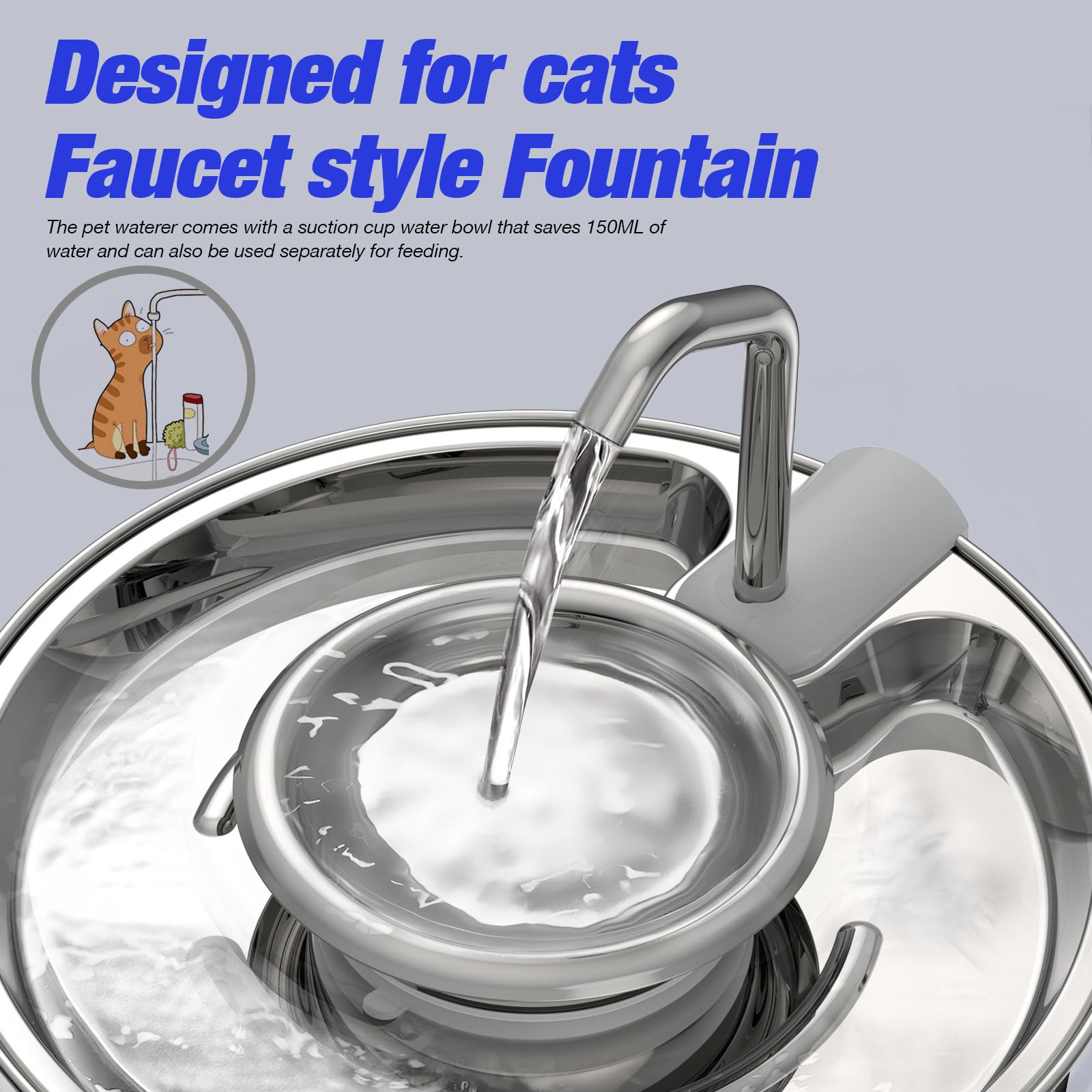 Foto 4 pulgar | Fuente De Agua Para Gatos Kittyspout De Acero Inoxidable 3,2 L - Venta Internacional.