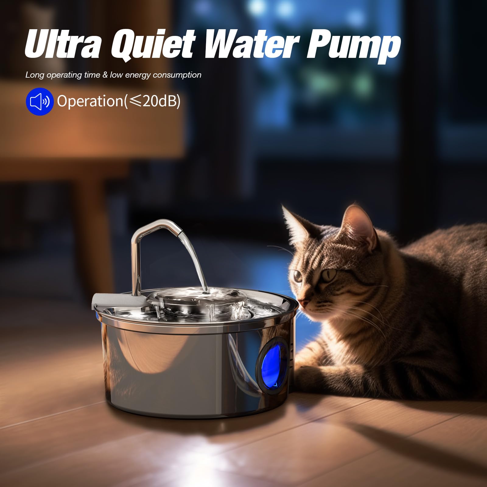 Foto 8 pulgar | Fuente De Agua Para Gatos Kittyspout De Acero Inoxidable 3,2 L - Venta Internacional.