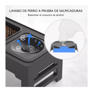 Foto 3 | Soporte Para Tazón Ajustables Grandes 4 Alturas Negro para Perro