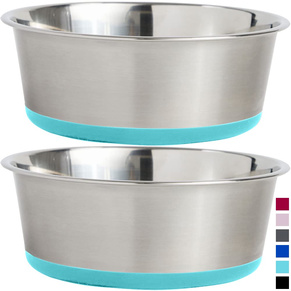 Juego De Cuencos Para Perros Gorilla Grip, Acero Inoxidable, Metal, 2 Unidades - Venta Internacional.