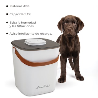 Foto 2 | Contenedor De Alimento Croquetas Hermético Inteligente Para Mascotas 13l Color Blanco Smart-tek