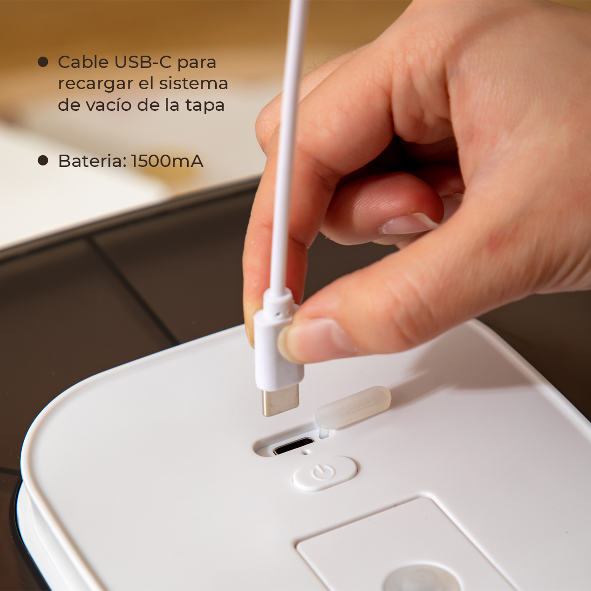 Foto 6 pulgar | Contenedor De Alimento Croquetas Hermético Inteligente Para Mascotas 13l Color Blanco Smart-tek