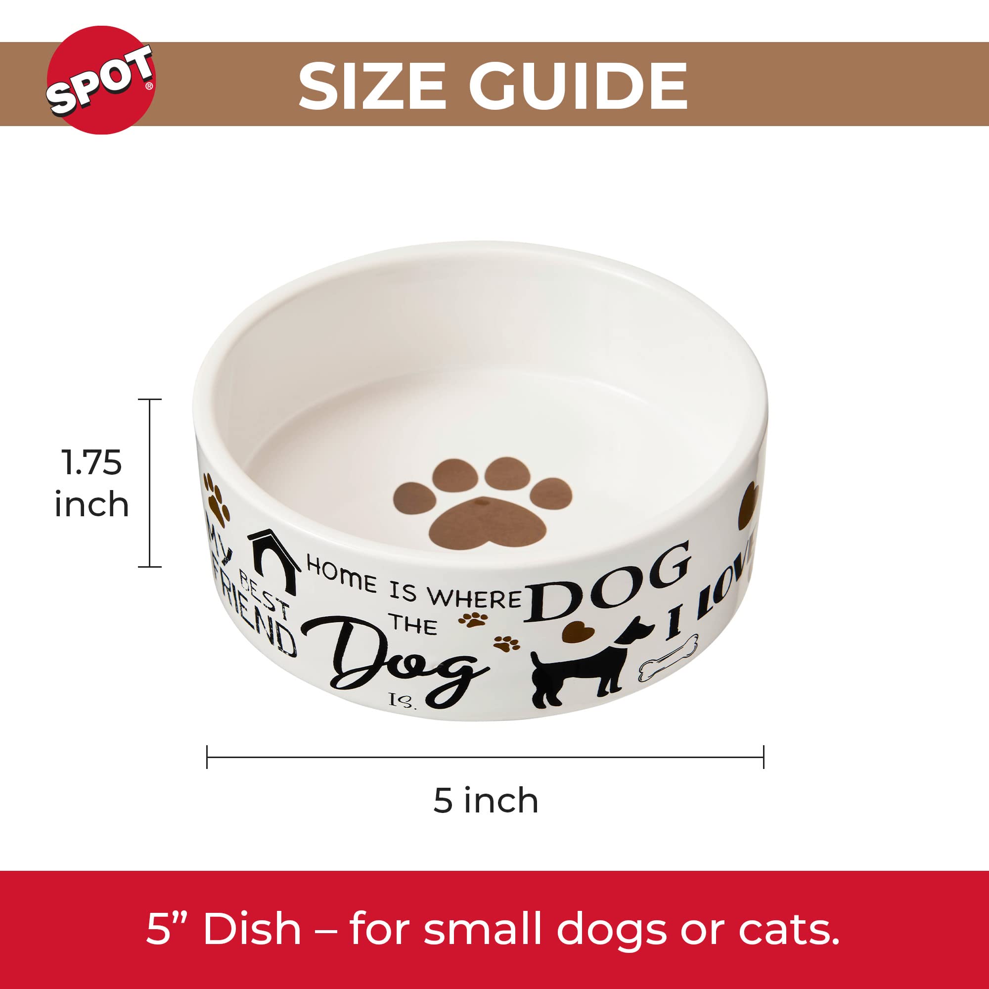 Foto 5 pulgar | Plato De Cerámica Para Comida Y Agua Spot I Love Dogs Para Mascotas - Venta Internacional.