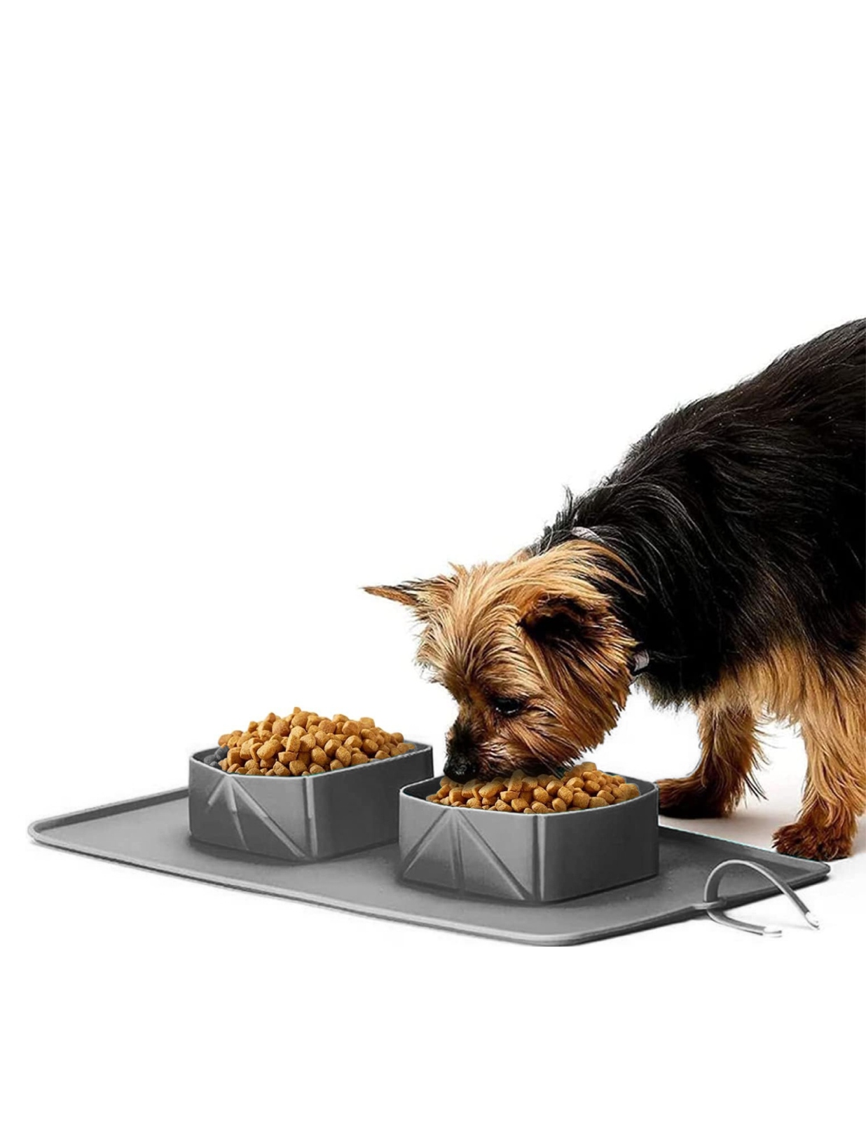 Foto 2 | Plato Para Perro Y Gato Antideslizante Portátil Enrollable Ecológico Gris Bluelander