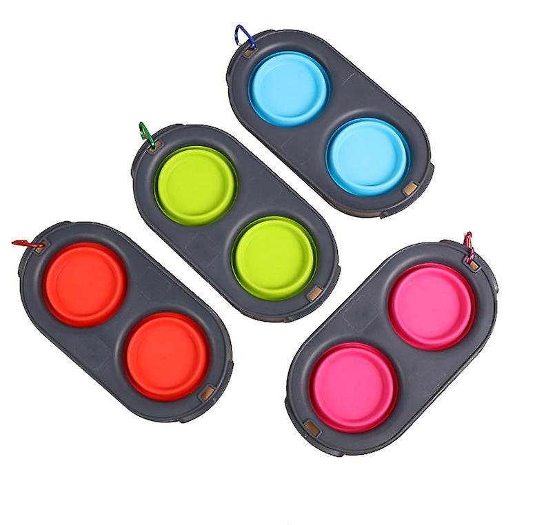 Foto 3 pulgar | Cuenco Plegable De Silicona Para Perros Con Doble Cuenco Para Comida Y Agua - Venta Internacional.