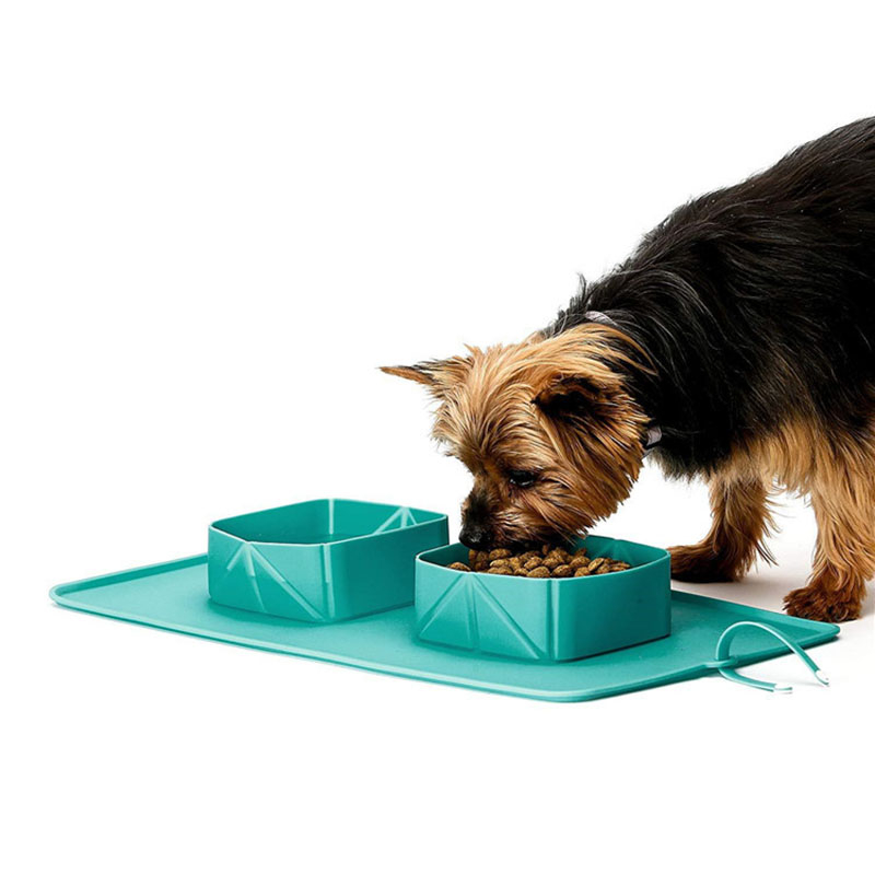 Foto 3 pulgar | Cuencos De Viaje Para Mascotas Y Perros, Doble Cuenco Plegable De Silicona Con Bolsa - Venta Internacional.