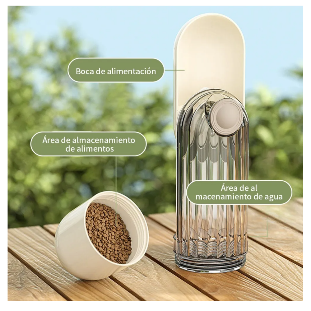 Foto 2 | Botella De Agua Portátil Mascotas Belug  Beige Transparente