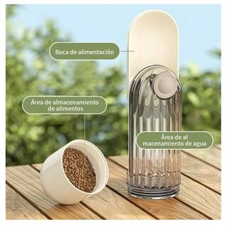 Foto 2 | Botella De Agua Portátil Mascotas Belug Beige Transparente