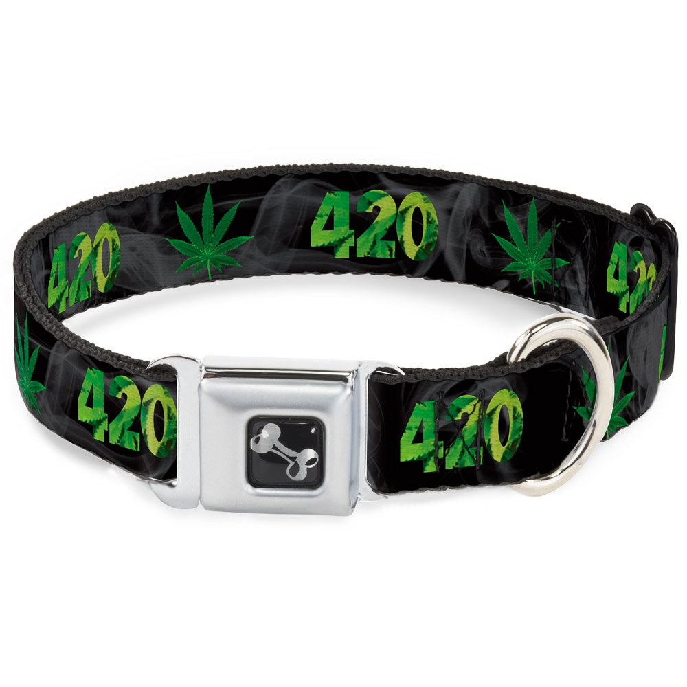 Foto 2 pulgar | Venta Internacional - Collar Buckle-down 420 Pot Leaf Negro