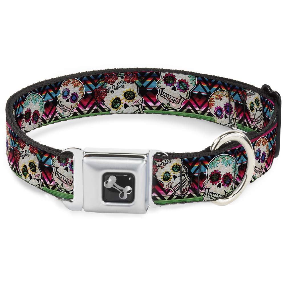 Foto 2 pulgar | Venta Internacional - Collar para Perro Sugar Skulls Zarape con Hebilla Multicolor