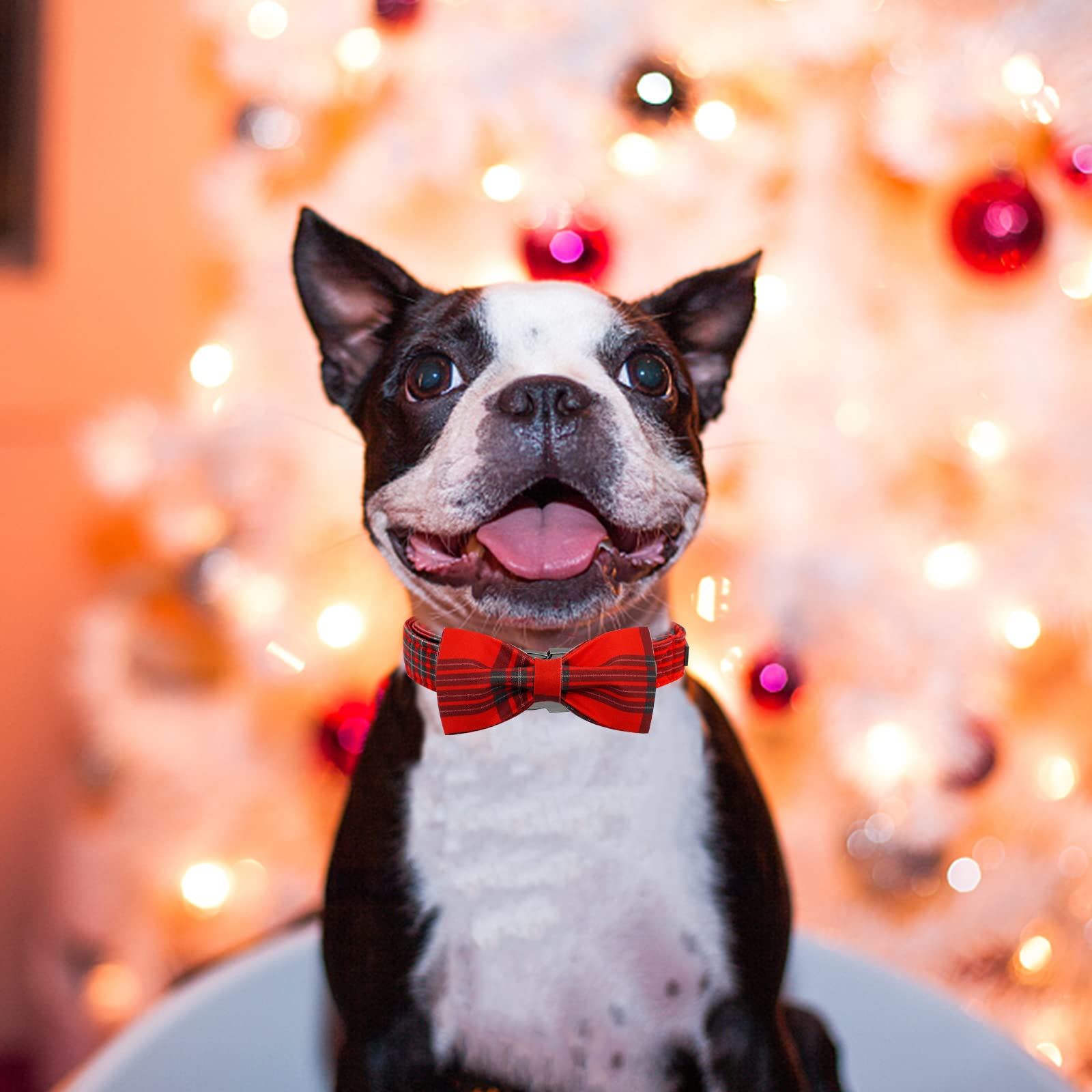 Foto 6 | Collar Para Perro, Elegante Diseño De Tartán Navideño Con Forma De Coleta - Venta Internacional.