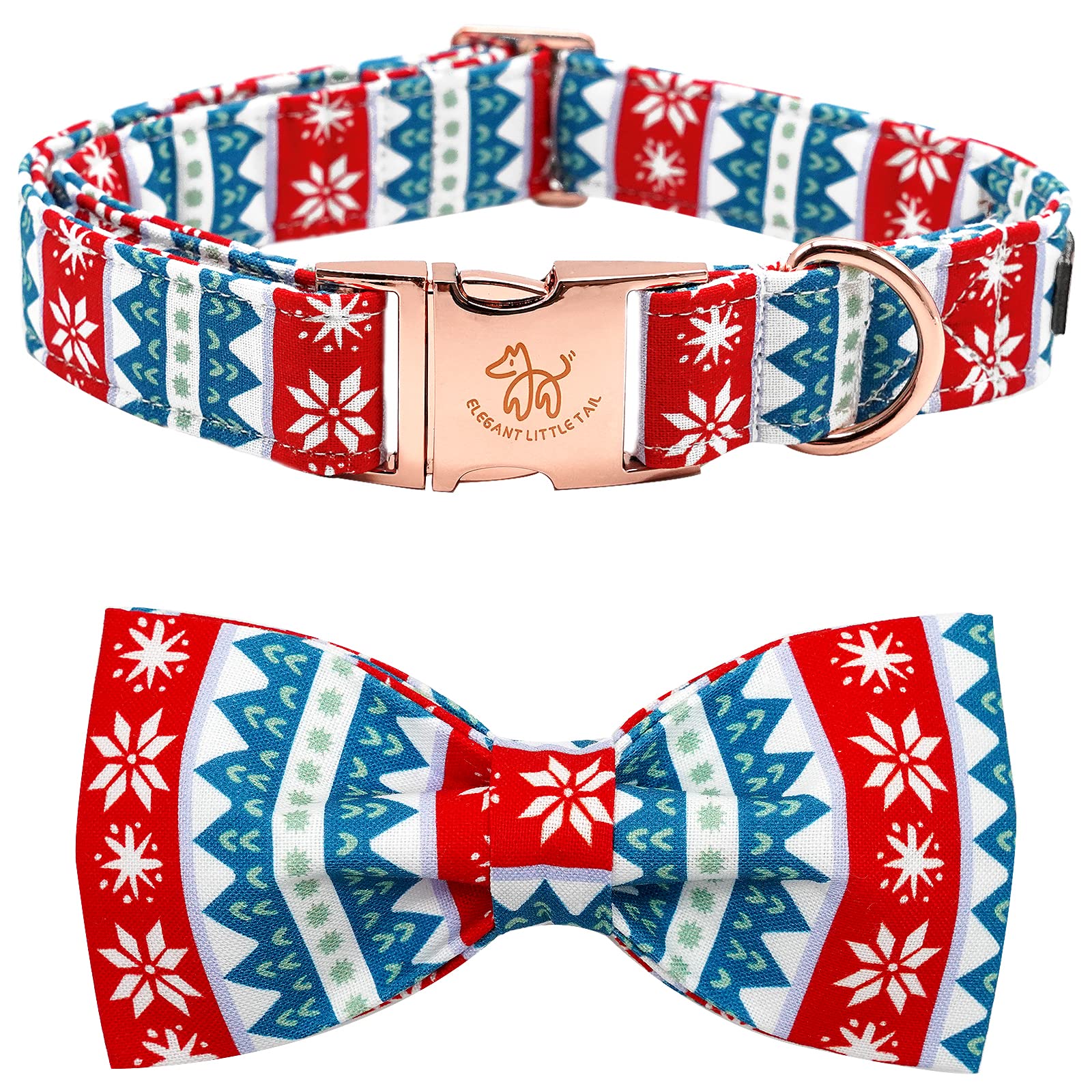 Collar Para Perro, Elegante Collar De Algodón Con Diseño Navideño De Cola Pequeña - Venta Internacional.