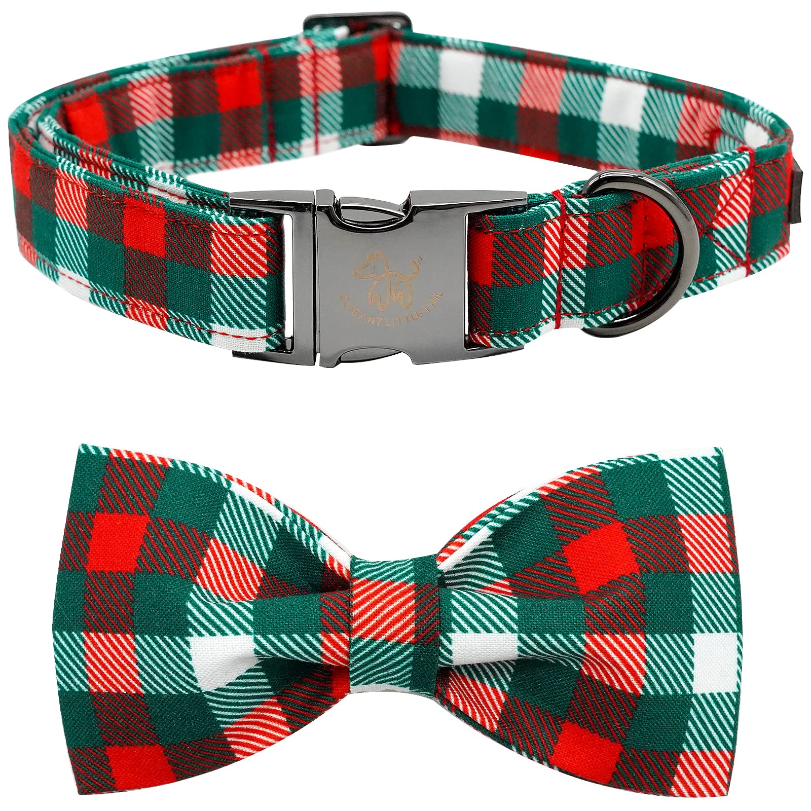 Foto 1 | Collar Para Perro, Elegante Diseño De Tartán Navideño Con Forma De Coleta - Venta Internacional.