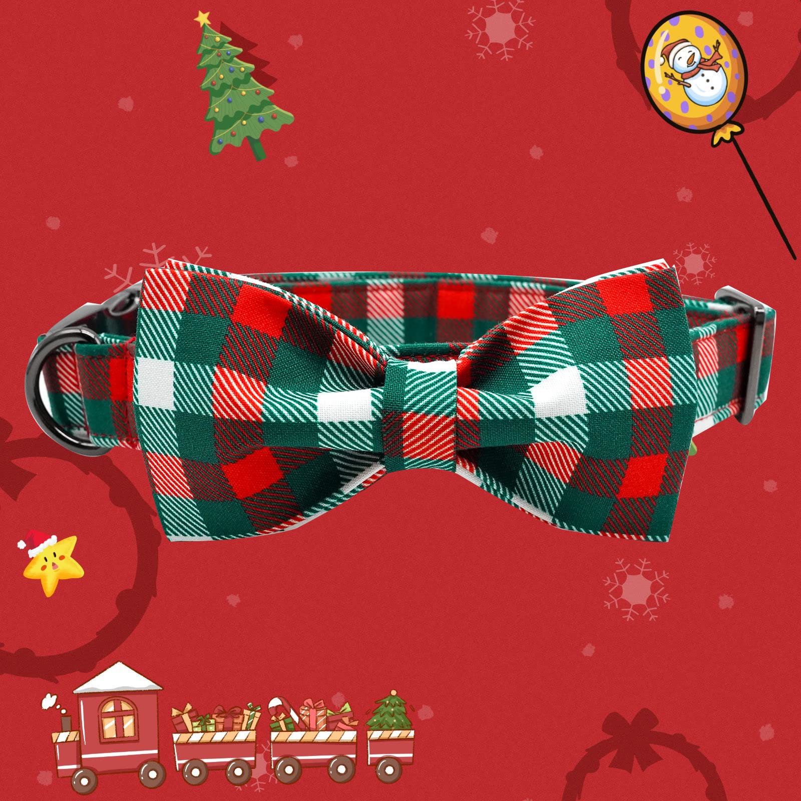 Foto 4 pulgar | Collar Para Perro, Elegante Diseño De Tartán Navideño Con Forma De Coleta - Venta Internacional.